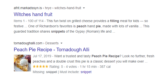 rich snippets examples